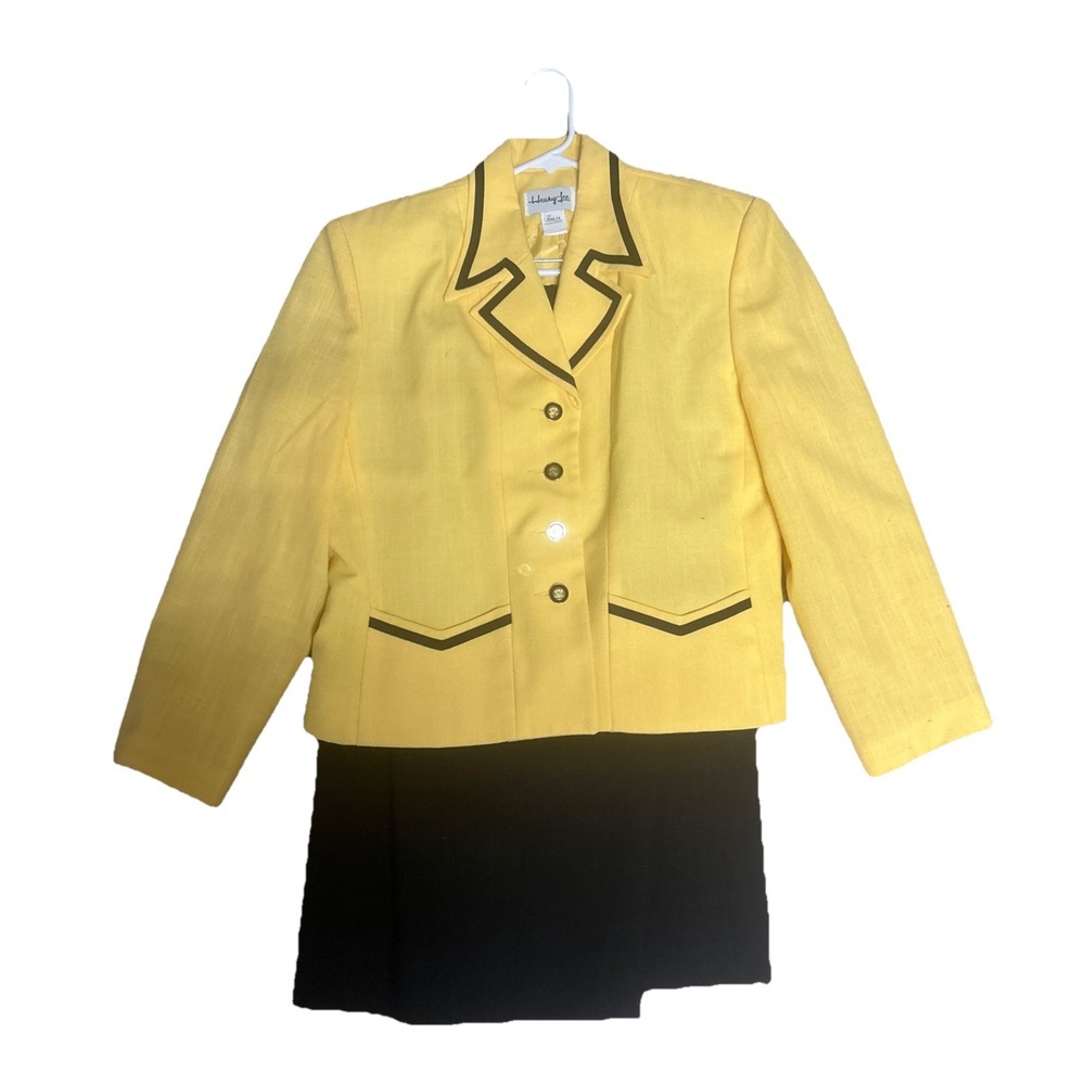 Henry Lee Vintage Made in USA  Women's Yellow Blazer Size 14 w/ Dress Set